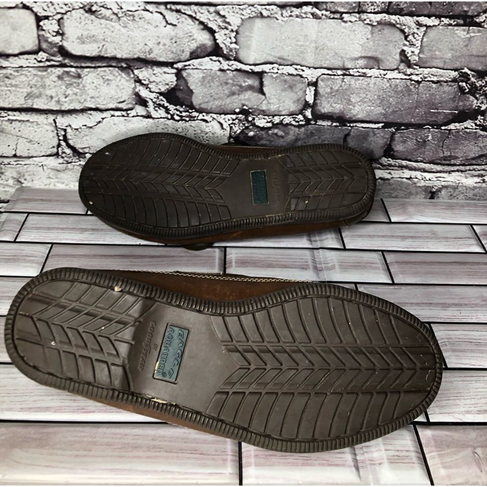 New Terrain Goodyear Brown Genuine Leather Boat Lace Casual Shoes Men Sz 8.5D US - Picture 15 of 15